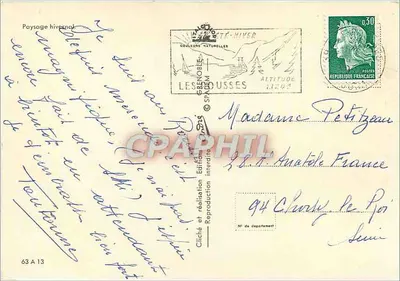 Les Rousses — paisagem invernal — Éditions Interdite — Verso