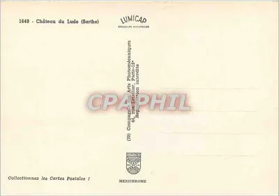 Zamek Lude — Sarthe — wydawca IRIS — Rewers