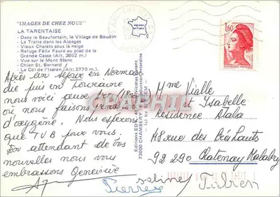 La Tarentaise — turystyczna kartka pocztowa — Édity — Rewers