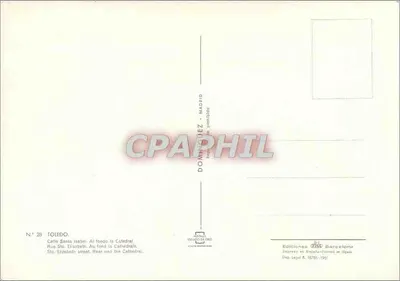 Toledo — ulica Santa Isabel z katedrą na tle — Ediciones OBR Barcelona — Rewers