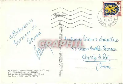 Morzine — Teleferiek van Pleney — Uitgave La Capitale — Achterkant