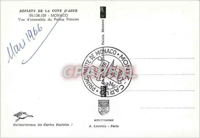 Palácio Real — Mônaco — editor IRIS — Verso