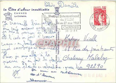 Cannes — Festiwal Międzynarodowy Filmowy 1981 — Wyd. Concorde — Rewers