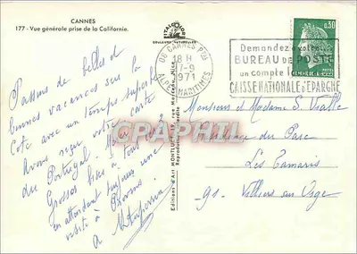 Cannes — Ogólny widok z Kalifornii — Wydawnictwo Montluc — Rewers