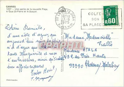 Cannes — Uma parte da nova Praia, o Quai St-Pierre e o Suquet — Edições de Montluc — Verso