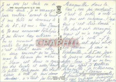Nice — widok panoramiczny — Éditions d'Art Montluçon — Rewers