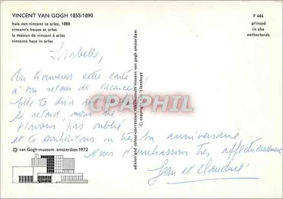 Vista da casa de Vincent van Gogh em Arles — edição do museu van Gogh Amsterdam, 1972 — Verso