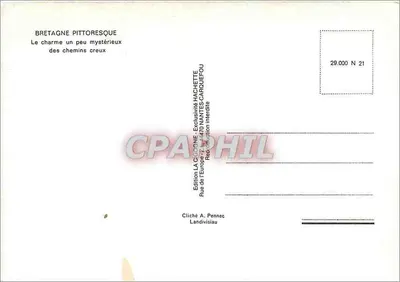 Caminho cavado na floresta — Bretanha pitoresca — Edição La Cigogne, Nantes — Verso