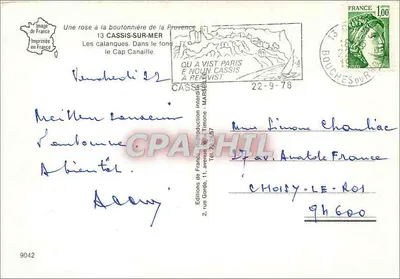 Cassis-sur-Mer — Kalanki w tle Cap Canaille — Wydawnictwo Francuskie — Rewers
