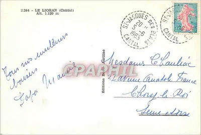 Le Lioran (Cantal) — altitude 1.120 m — Éditions Bos Arrilliac — Verso