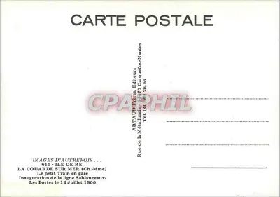 Stacja La Couarde — Wyspa Ré — Uroczystość otwarcia linii Sablanceaux 14 lipca 1900 — Rewers