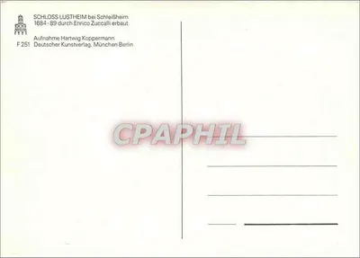 Zamek Lustheim — zamek Schleißheim — wydawca Deutscher Kunstverlag, Berlin, nr F 251 — Rewers