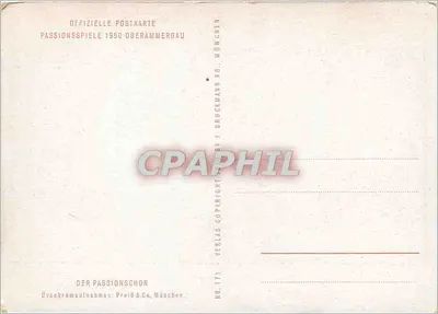 Passionsspiele 1950 — Oberammergau — editor F. Bruckmann & Co. — Verso