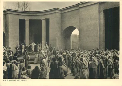 Passionsspiele 1950 Oberammergau — An's Kreuz mit ihm! — editor F. Bruckmann KG, München