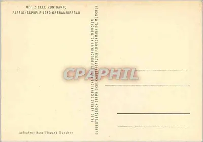 Passionsspiele 1950 Oberammergau — An's Kreuz mit ihm! — editor F. Bruckmann KG, München — Verso