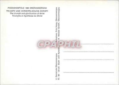 Passionsspiele 1980 Oberammergau — Triumf i Apoteoza Chrystusa — wydawca H. Weixler GmbH — Rewers