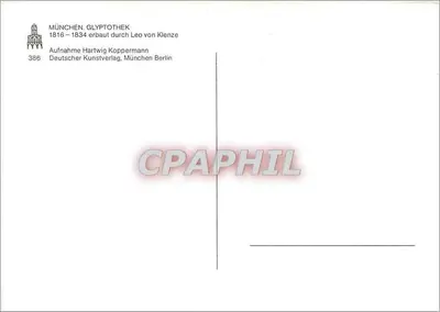 Glyptothek de Munique — 1816-1834 construída por Leo von Klenze — Deutscher Kunstverlag, Munique Berlim — Verso