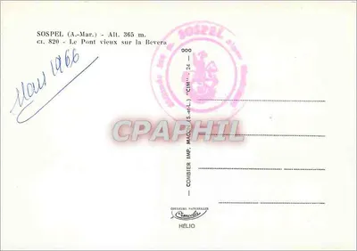 Sospel — El Puente viejo sobre la Bevera — CIM — Reverso