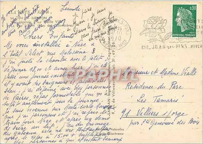Vista di Nizza — vista panoramica dalle altezze — editore: Tipografia di Villeneuve — Verso