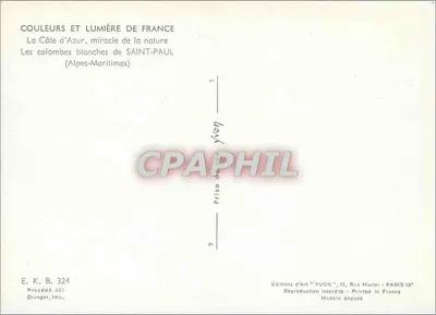 Le colombe bianche di SAINT-PAUL — (Alpes-Maritimes) — Edizioni d'Arte YVON, n° 9 — Verso