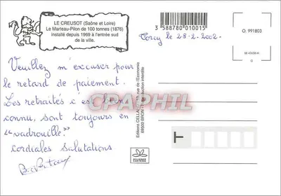 Le Creusot — O Martelo-Pilão de 100 toneladas (1876) — Edições CELLARD — Verso