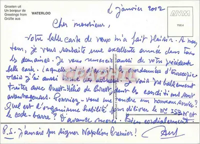 Lion de Waterloo — monument na wzniesieniu z tłumem — AVM YW.4 — Rewers