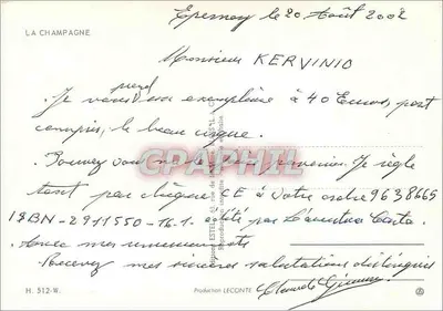 A Champagne — Carta postal turística com mapa e fotos de locais — Editor Estel — Verso