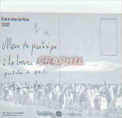 Ponta e rochedos dos Monges — Crozet — Foto D. Aurès / IFRTP — Verso