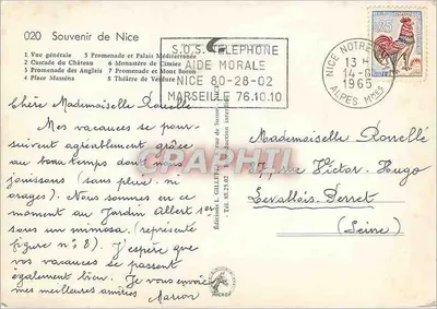 Pamiątka z Nicei — 8 widoków — Wydawnictwo L. Gillette — Rewers