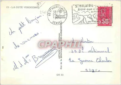 La Côte Vendéenne — widok panoramiczny — CPAPHIL n°23 — Rewers