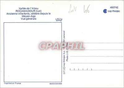 Rocamadour (Lot) — Oude vestingstad, beroemd sinds de Middeleeuwen — IRIS, n° 460742 — Achterkant