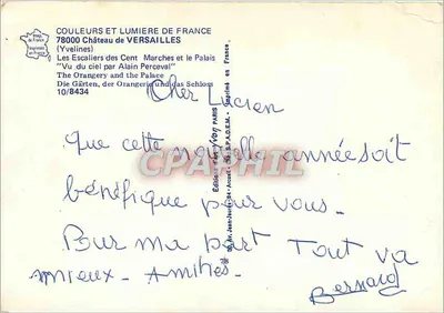 Zamek w Versailles — Widok z lotu ptaka — Wydawnictwo Jean-Jaurès — Rewers