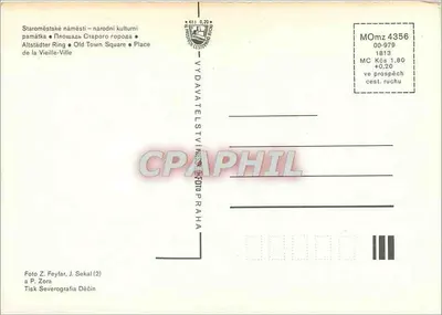 Praha — Staroměstské náměstí — Vydavatelství Národního muzea — Verso