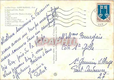 Saint-Raphaël — Côte d'Azur — Wydawnictwo M.B. nr 1157 — Rewers