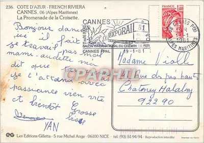 Cannes — Promenade de la Croisette — Wydawnictwo Gilletta — Rewers