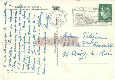 Saint-Paul-de-Vence — widok panoramiczny — Éditions Photoguy, H. 765 — Rewers