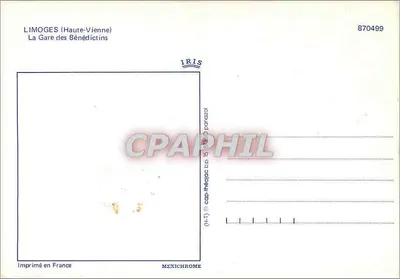 Limoges (Haute-Vienne) — Wjazd do stacji Benedyktynów — wydanie IRIS — Rewers