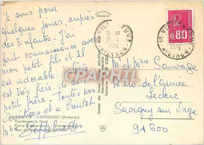 Capdenac — vista geral — Sociedade das Cartas Reprodutíveis Interaires A. de Celle — Verso