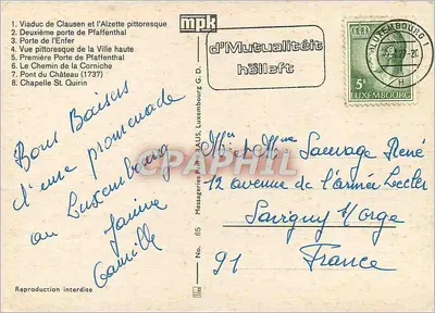 Luxemburgo Pittoresco — R. Louis, n° 65 — Verso