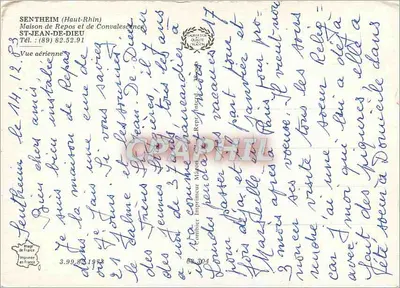 Zamek w Sentheim (Haut-Rhin) — Widok z lotu — Wydawnictwo Marion, St-Jean-de-Dieu — Rewers
