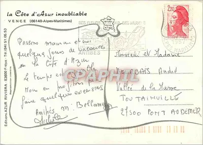 Vence — widok na góry — Wydawnictwo Riviera — Rewers
