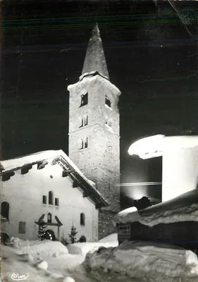 Val-d'Isère (Savoie) — Igreja à noite — Combier Imp. "CIM"
