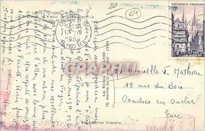 Estátua da Mãe Pátria — Givors (Rhone) — Edições J. GELLARD - LYON — Verso