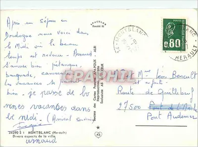 Montblanc — Diversos aspectos de la ciudad — Société des Cartes Postales APA-POUX — Reverso