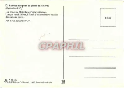 Przywódca Motordu — bitwy z piłkami śniegowymi — Ilustracja Pef, Folio Benjamin n°37 — Rewers