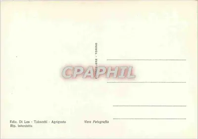 Agrigento - Tempio dei Dioscuri — widok z ruin z miastem na tle — wydawca Ediz. Di Leo - Tabacchi, Agrigento — Rewers