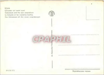 Koloseum w Rzymie — widok z wnętrza z nowymi wykopaliskami — TERNI, nr 201/III 973 — Rewers