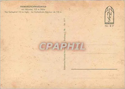 Freiburg/Schwarzwald — Katedra o wysokości 115 m — Schmelzer-Nicolai-Verlag, Nr 8 F — Rewers