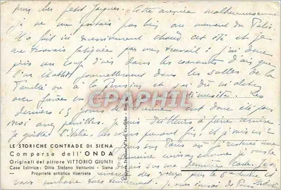 Processão das Contradas de Siena — Via S. Agata — Editor Vittorio Giunti — Verso