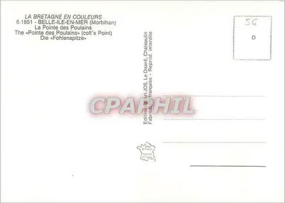 Belle-Île-en-Mer — A Ponta dos Poulains — Edição Art JOS, Le Doaré, França — Verso